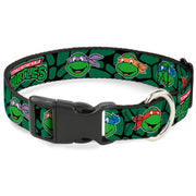 Plastic Clip Collar - Classic TEENAGE MUTANT NINJA TURTLES Turtle Faces Black/Green Turtle Shell Plastic Clip Collars Teenage Mutant Ninja Turtles