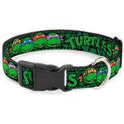 Plastic Clip Collar - Classic Teenage Mutant Ninja Turtles Group Faces/TURTLES Turtle Shell Black/Green Plastic Clip Collars Teenage Mutant Ninja Turtles