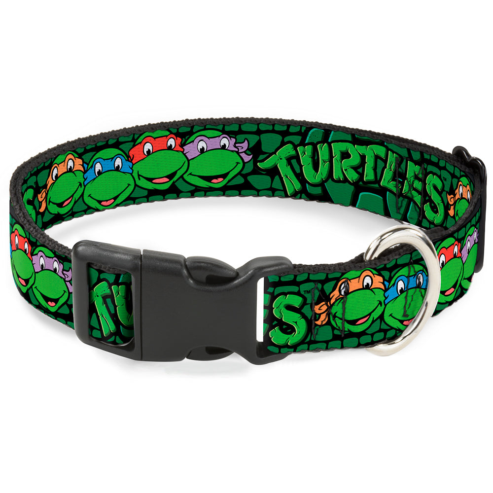 Plastic Clip Collar - Classic Teenage Mutant Ninja Turtles Group Faces/TURTLES Turtle Shell Black/Green Plastic Clip Collars Teenage Mutant Ninja Turtles