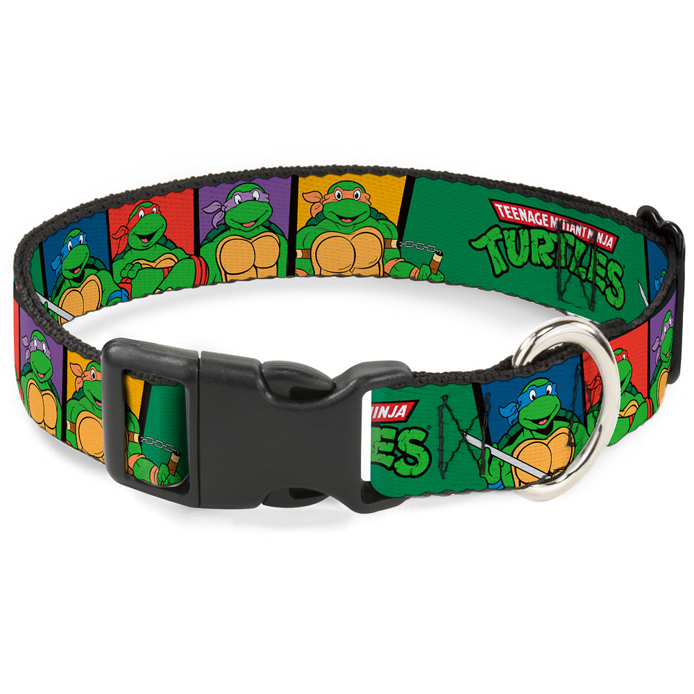 Plastic Clip Collar - Classic TEENAGE MUTANT NINJA TURTLES Group Pose3/TMNT Logo Green/Multi Color Plastic Clip Collars Teenage Mutant Ninja Turtles