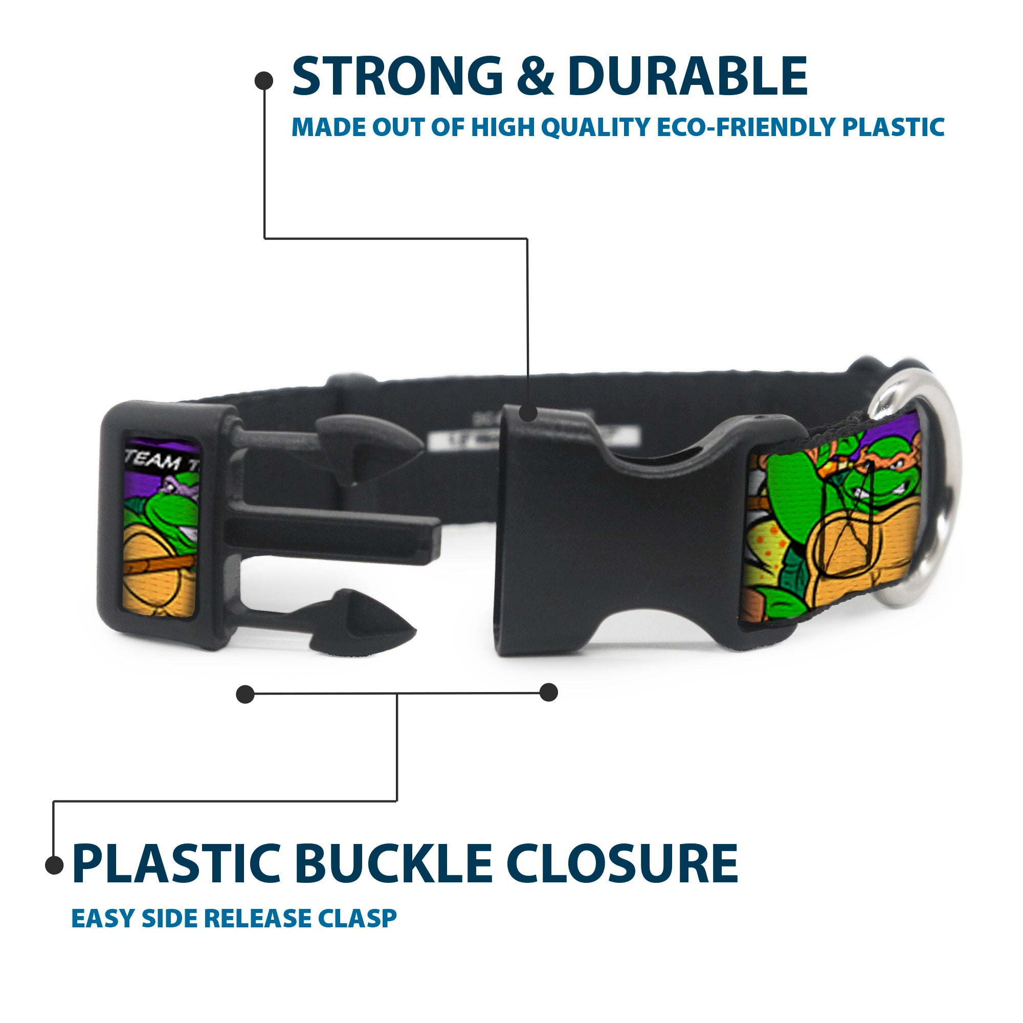 Plastic Clip Collar - Classic Teenage Mutant Ninja Turtles Action Poses/TEAM TURTLES Plastic Clip Collars Teenage Mutant Ninja Turtles