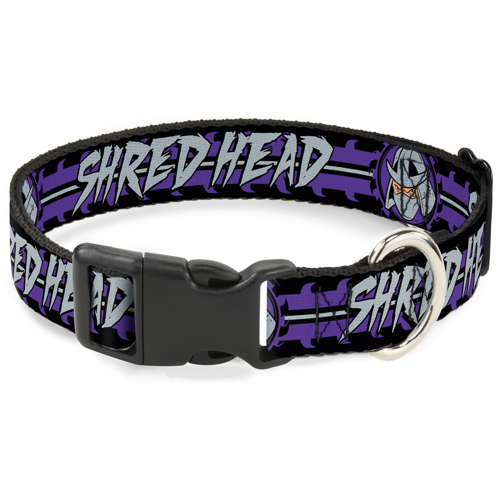 Plastic Clip Collar - Shredder Head SHRED HEAD/Stripe Black/Purple/Gray Plastic Clip Collars Teenage Mutant Ninja Turtles