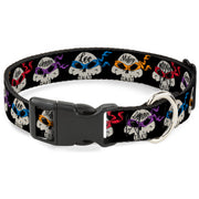 Plastic Clip Collar - TMNT 4-Turtle Road Rebel Skulls Black Plastic Clip Collars Teenage Mutant Ninja Turtles