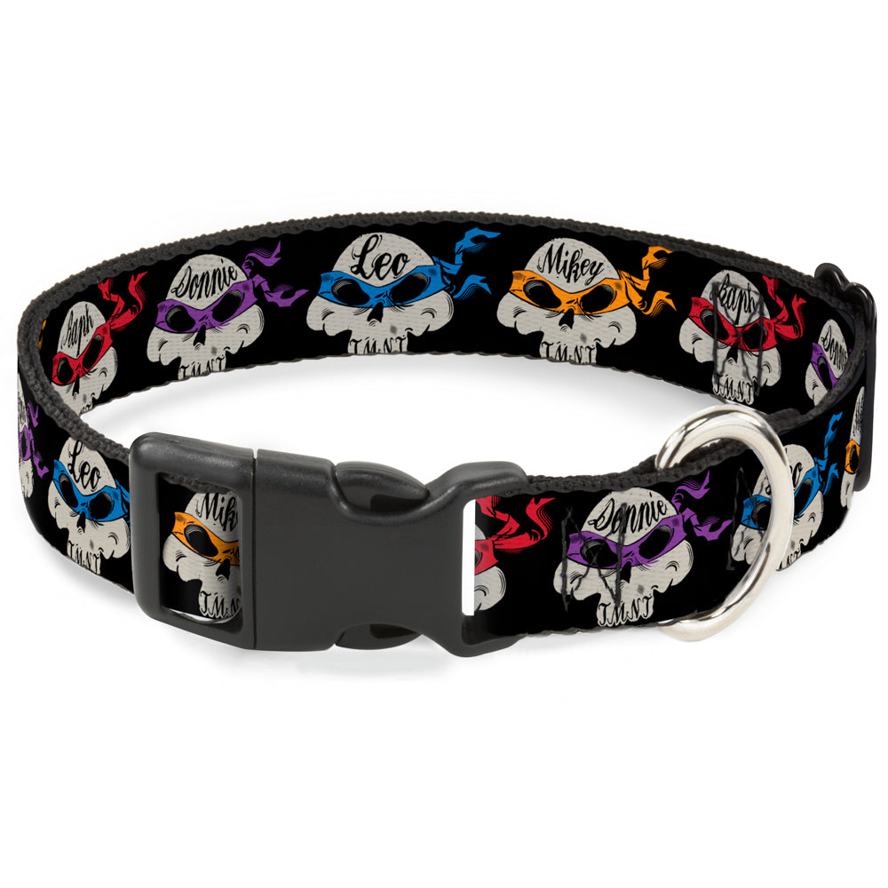 Plastic Clip Collar - TMNT 4-Turtle Road Rebel Skulls Black Plastic Clip Collars Teenage Mutant Ninja Turtles