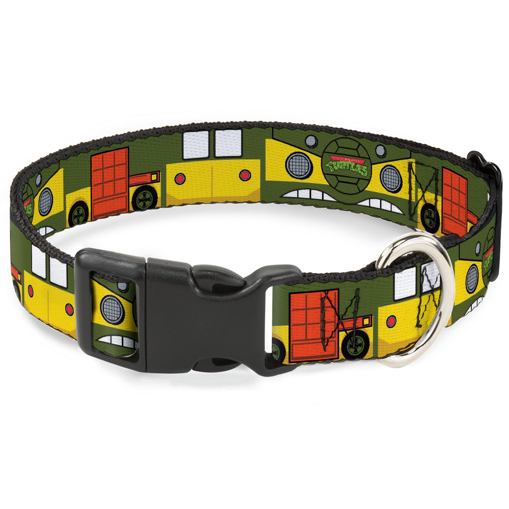 Plastic Clip Collar - Classic TMNT Ninja Turtles Party Van All Sides Green/Yellow/Orange Plastic Clip Collars Teenage Mutant Ninja Turtles