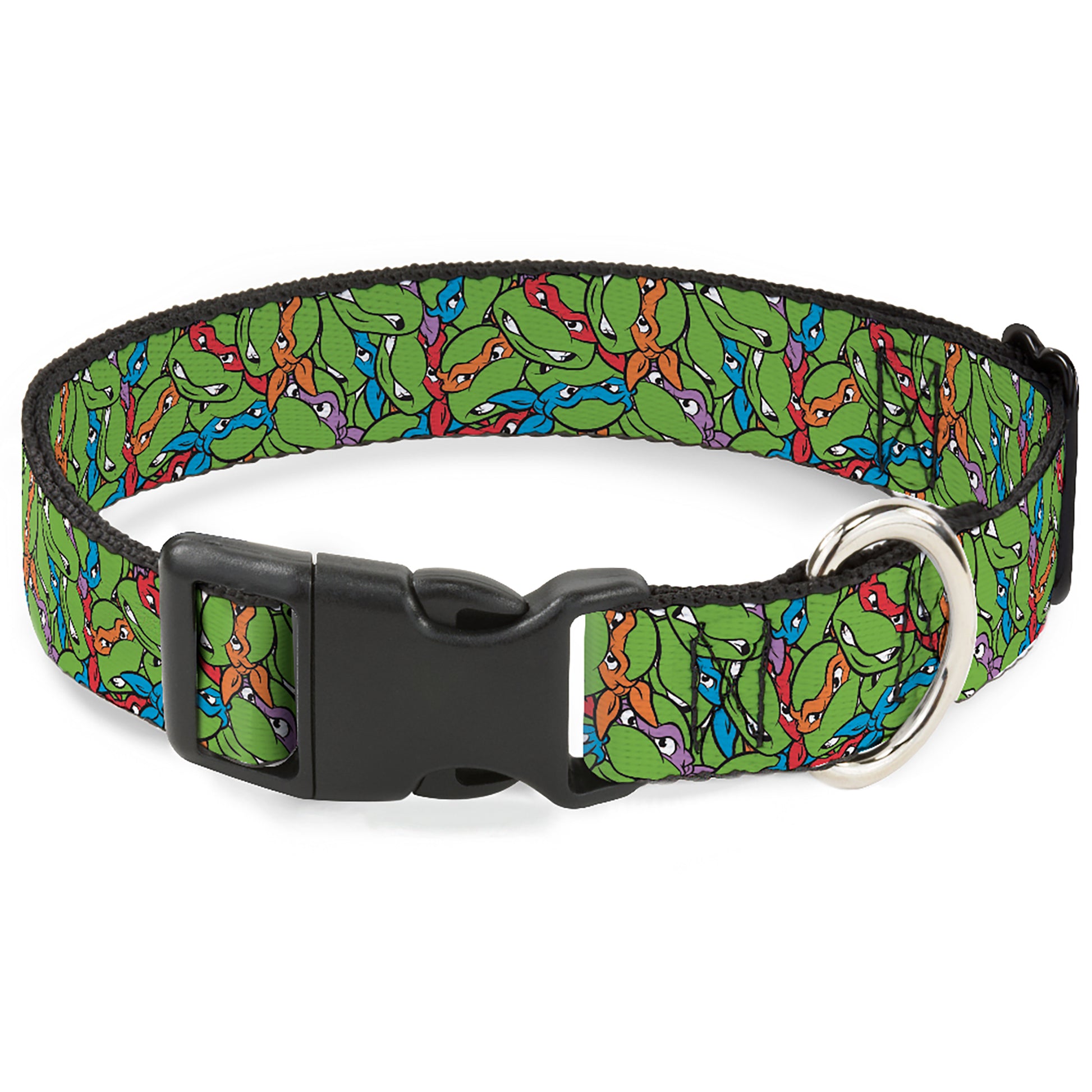 Plastic Clip Collar - Teenage Mutant Ninja Turtles Faces Stacked Green/Multi Color Plastic Clip Collars Teenage Mutant Ninja Turtles