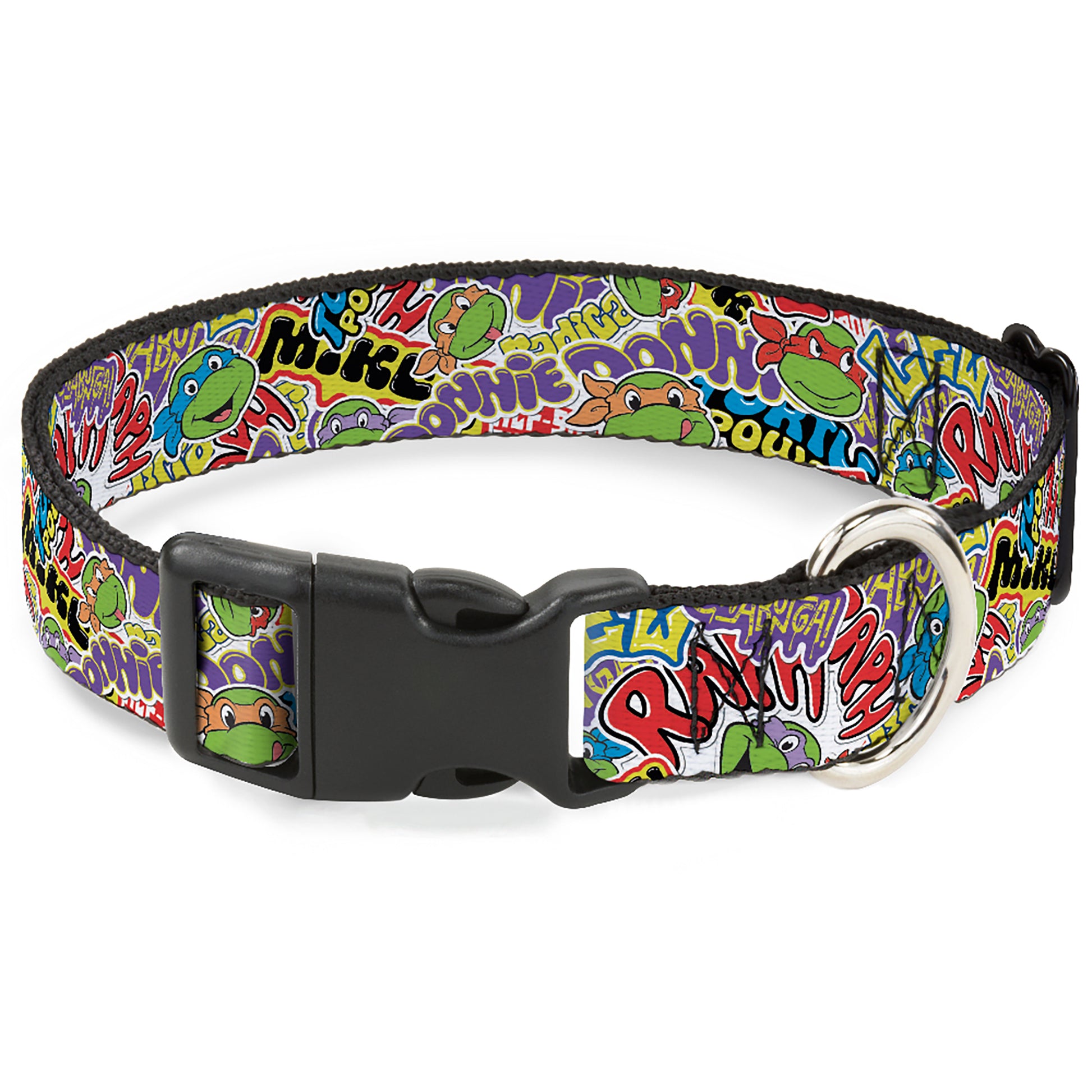 Plastic Clip Collar - Teenage Mutant Ninja Turtles Sticker Slaps Collage White/Multi Color Plastic Clip Collars Teenage Mutant Ninja Turtles