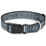 Plastic Clip Collar - TEENAGE MUTANT NINJA TURTLES CITY SEWER Title Logo Grays Plastic Clip Collars Teenage Mutant Ninja Turtles