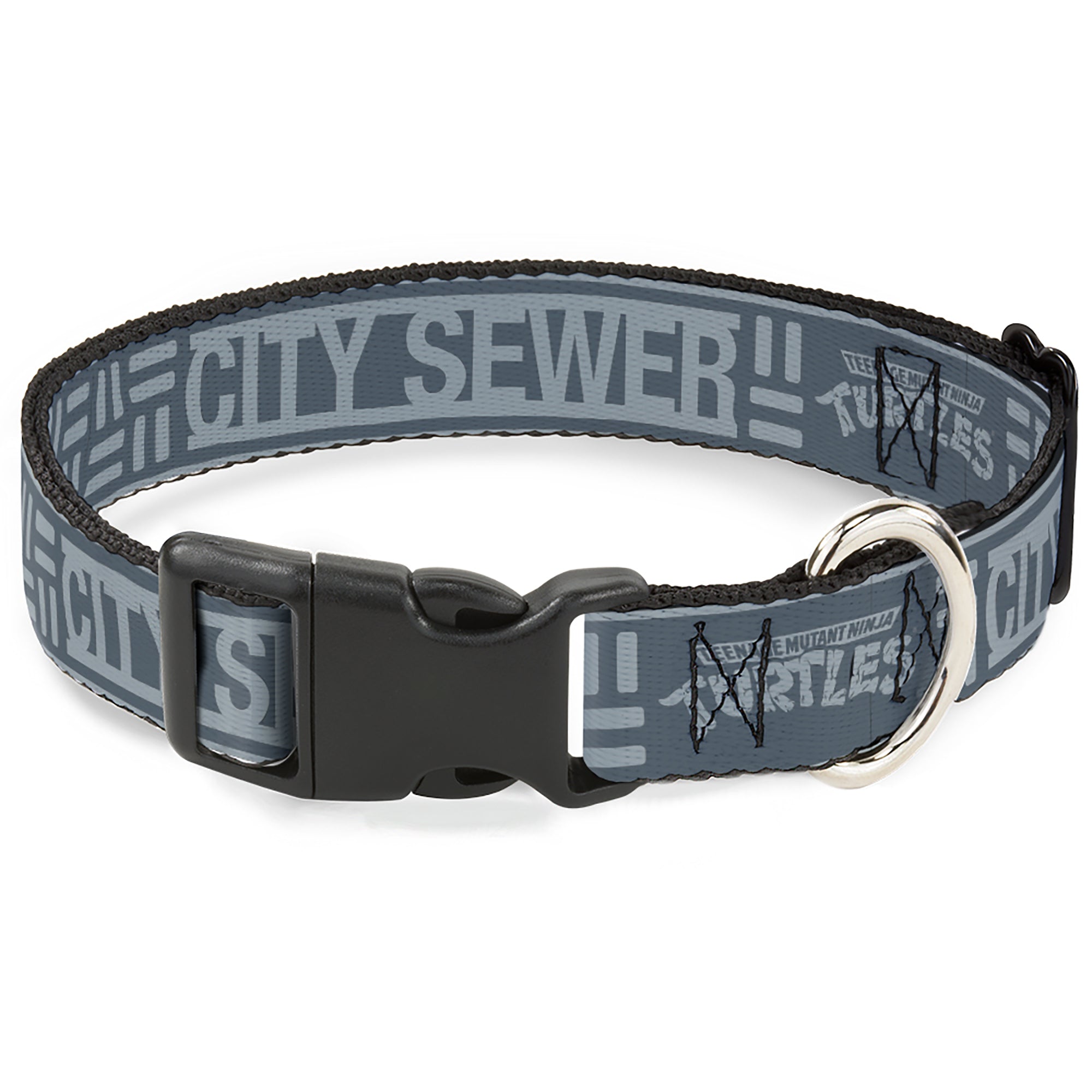 Plastic Clip Collar - TEENAGE MUTANT NINJA TURTLES CITY SEWER Title Logo Grays Plastic Clip Collars Teenage Mutant Ninja Turtles