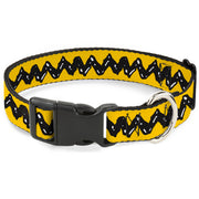 Plastic Clip Collar - Peanuts Charlie Brown Zig Zag Stripe Yellow/Black Plastic Clip Collars Peanuts