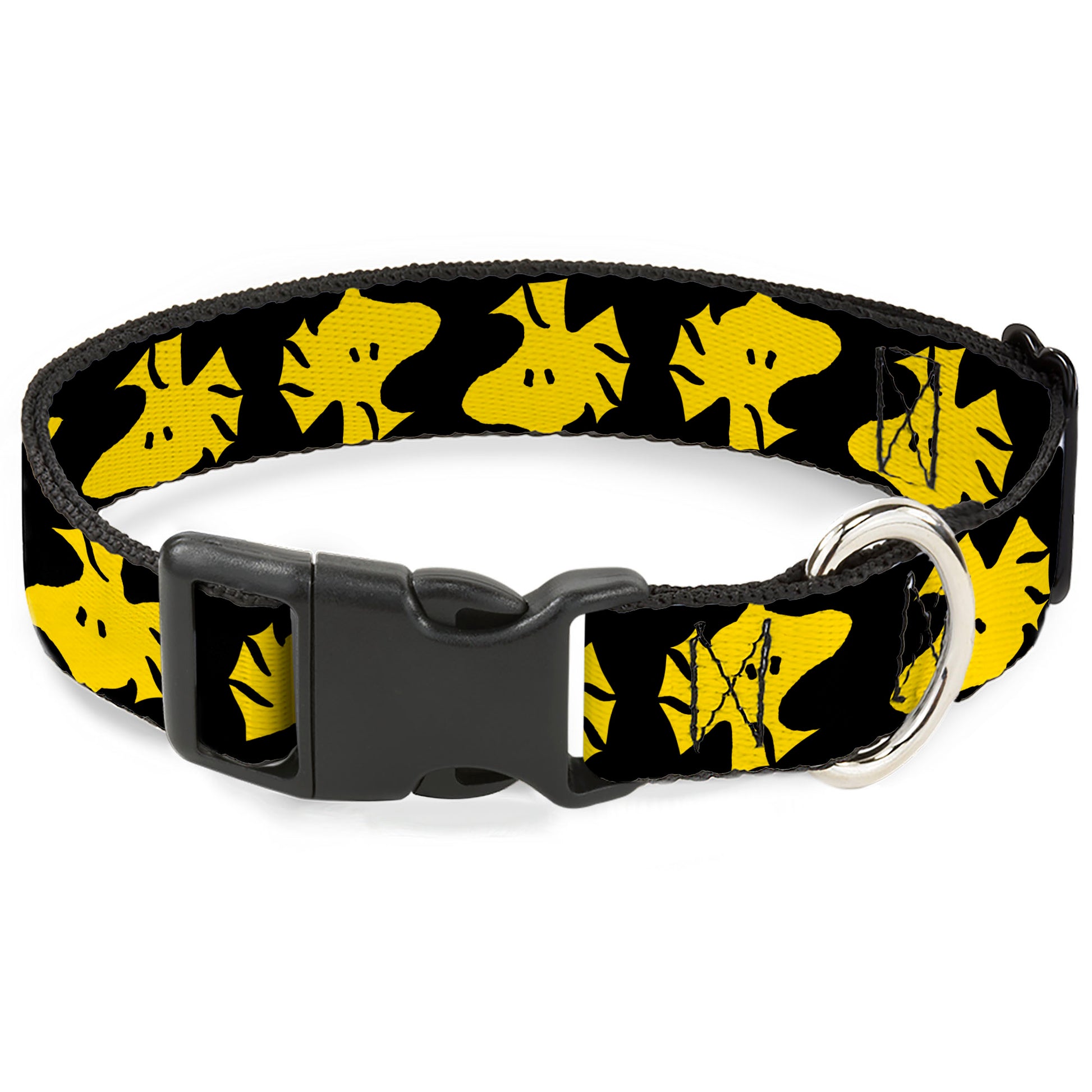 Plastic Clip Collar - Peanuts Woodstock Face Flip Black/Yellow Plastic Clip Collars Peanuts