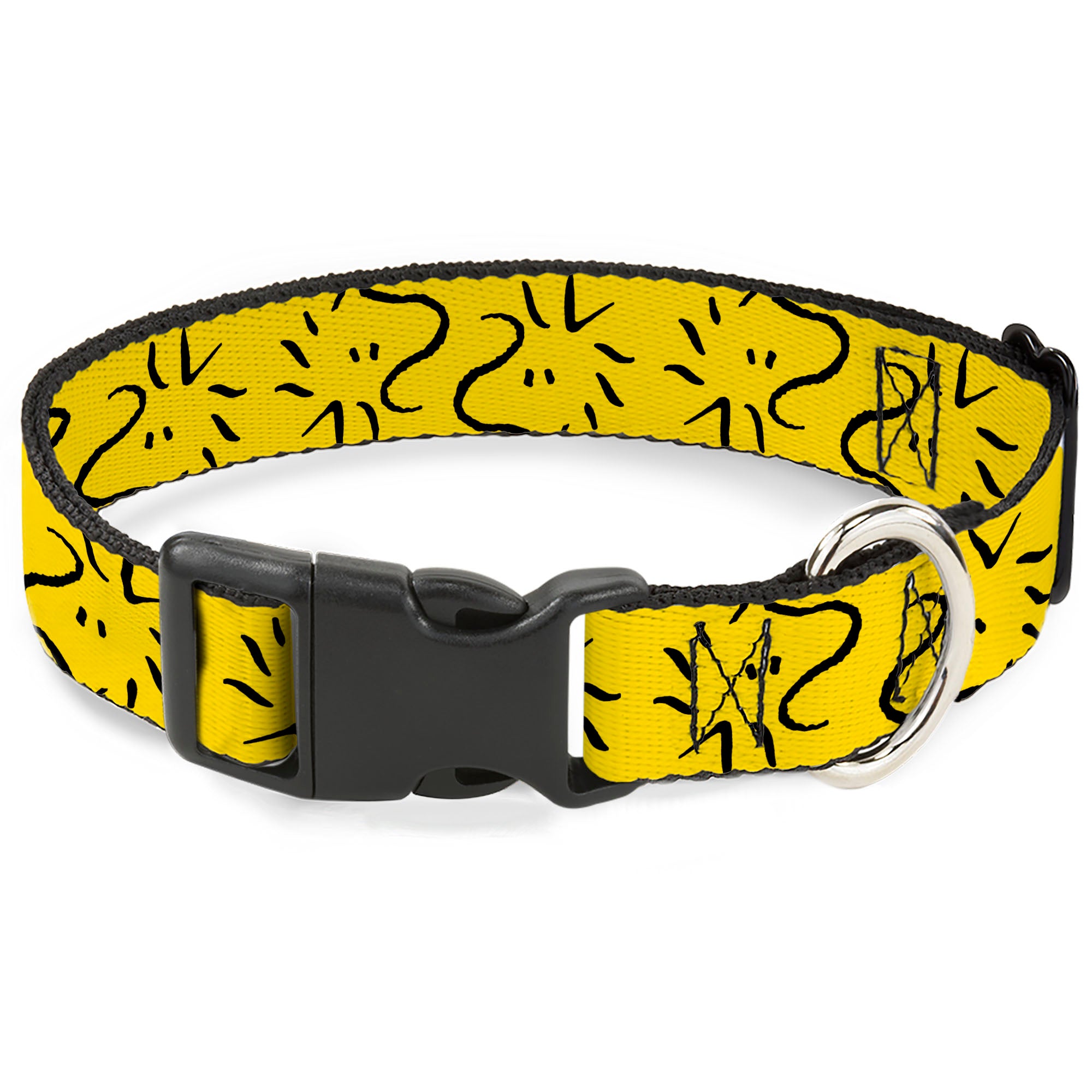 Plastic Clip Collar - Peanuts Woodstock Line Face Line Art Yellow/Black Plastic Clip Collars Peanuts