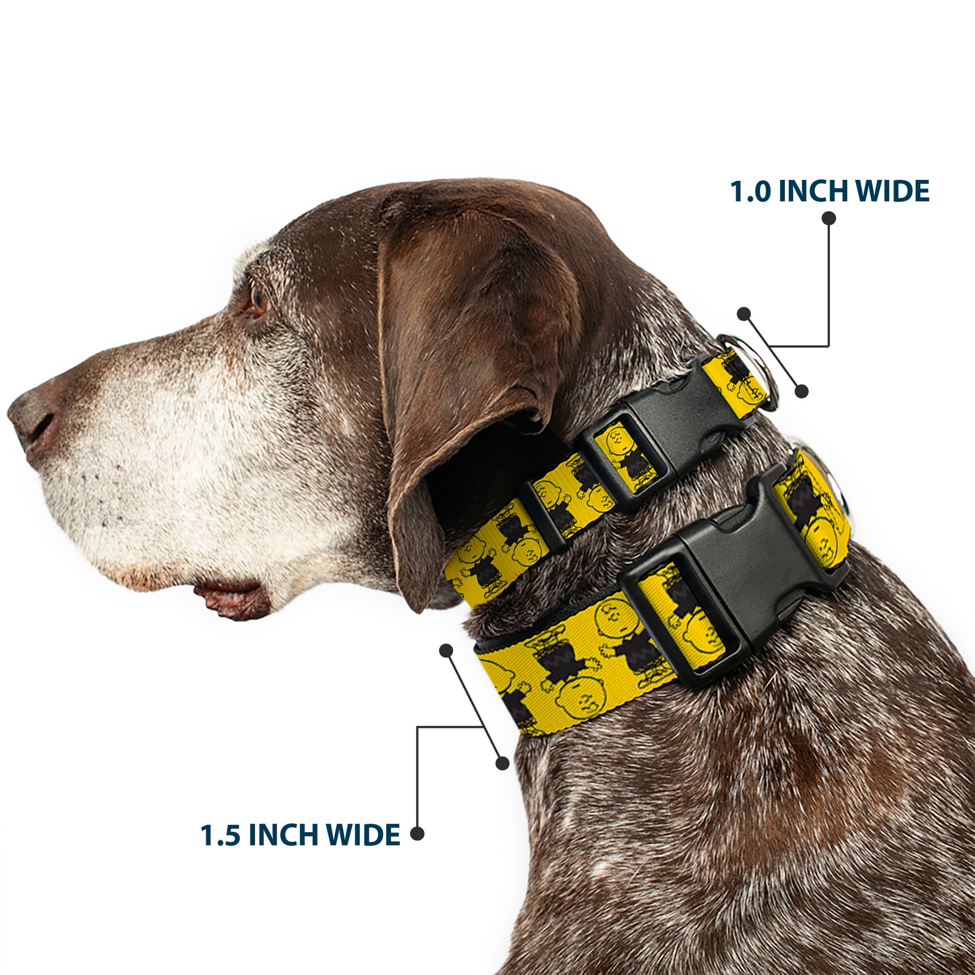 Plastic Clip Collar - Peanuts Charlie Brown Pose Flip Yellow/Black Plastic Clip Collars Peanuts