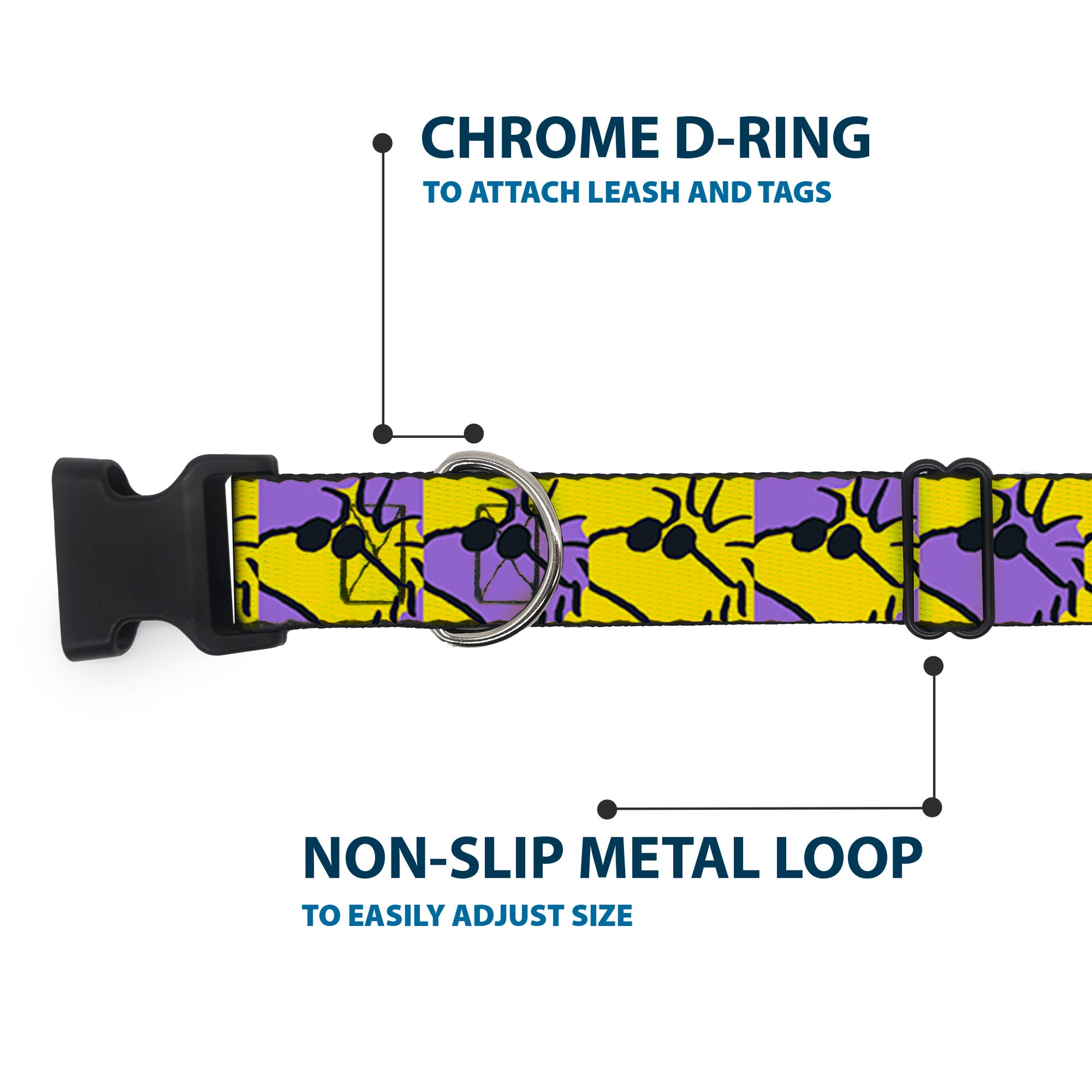 Plastic Clip Collar - Peanuts Woodstock Shades Pose Blocks Blue/Yellow/Black Plastic Clip Collars Peanuts