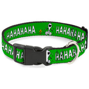 Plastic Clip Collar - Peanuts Snoopy and Woodstock Laughing HAHA Pose Green Plastic Clip Collars Peanuts