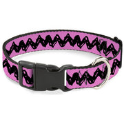 Plastic Clip Collar - Peanuts Charlie Brown Zig Zag Stripe Pink/Black Plastic Clip Collars Peanuts