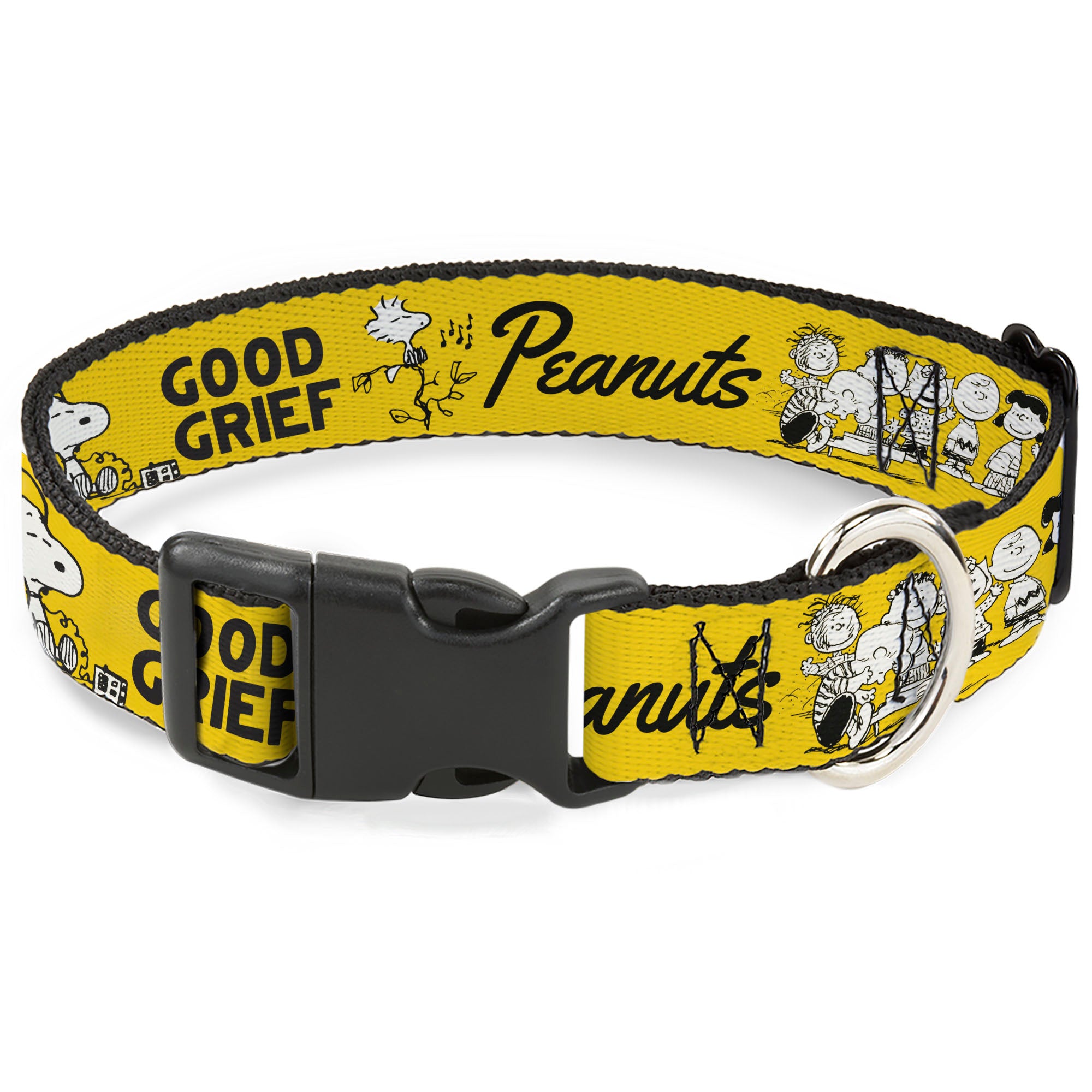 Plastic Clip Collar - PEANUTS Gang SINCE 1950 GOOD GRIEF Group Pose Yellow/Black Plastic Clip Collars Peanuts