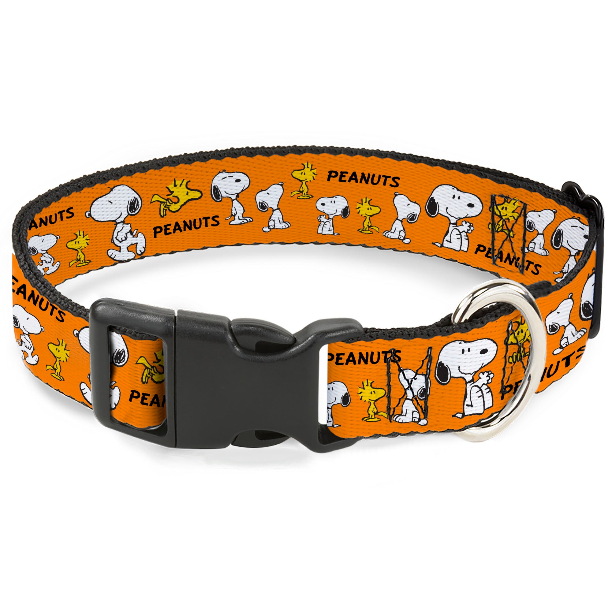 Plastic Clip Collar - PEANUTS Snoopy and Woodstock Poses Collage Orange Plastic Clip Collars Peanuts
