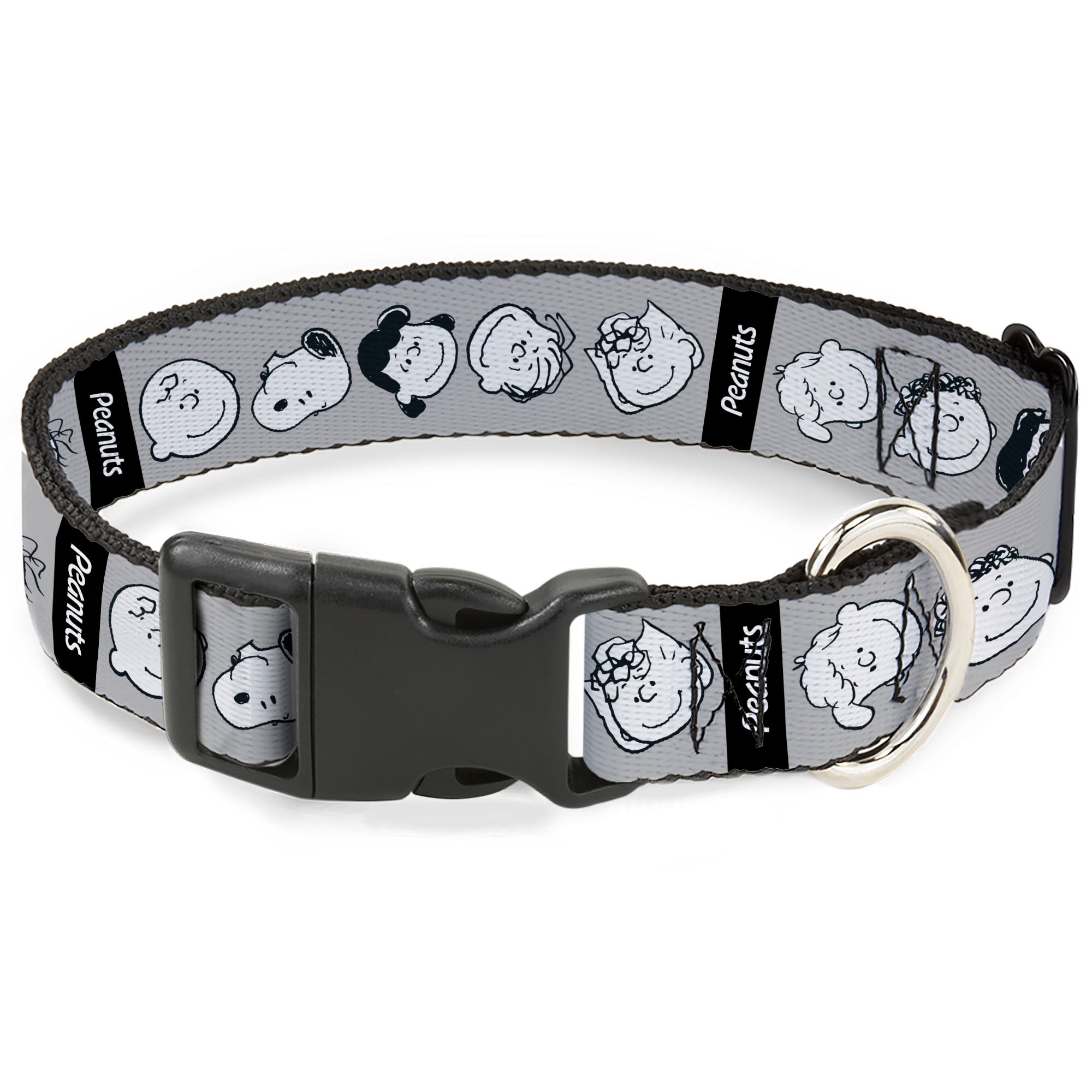 Plastic Clip Collar - Peanuts Gang Expressions Gray/Black/White Plastic Clip Collars Peanuts