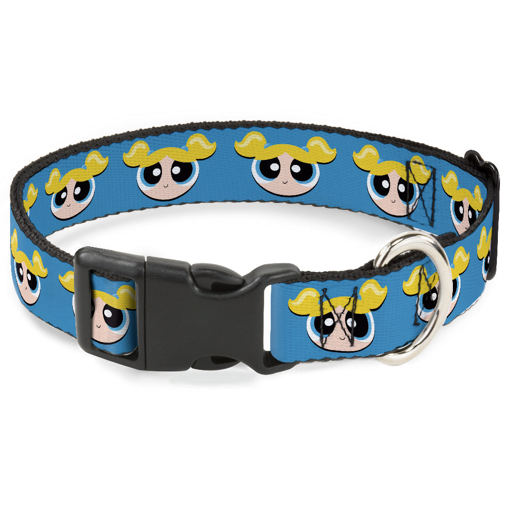 Plastic Clip Collar - The Powerpuff Girls Bubbles Face Close-Up Blue Plastic Clip Collars Powerpuff Girls