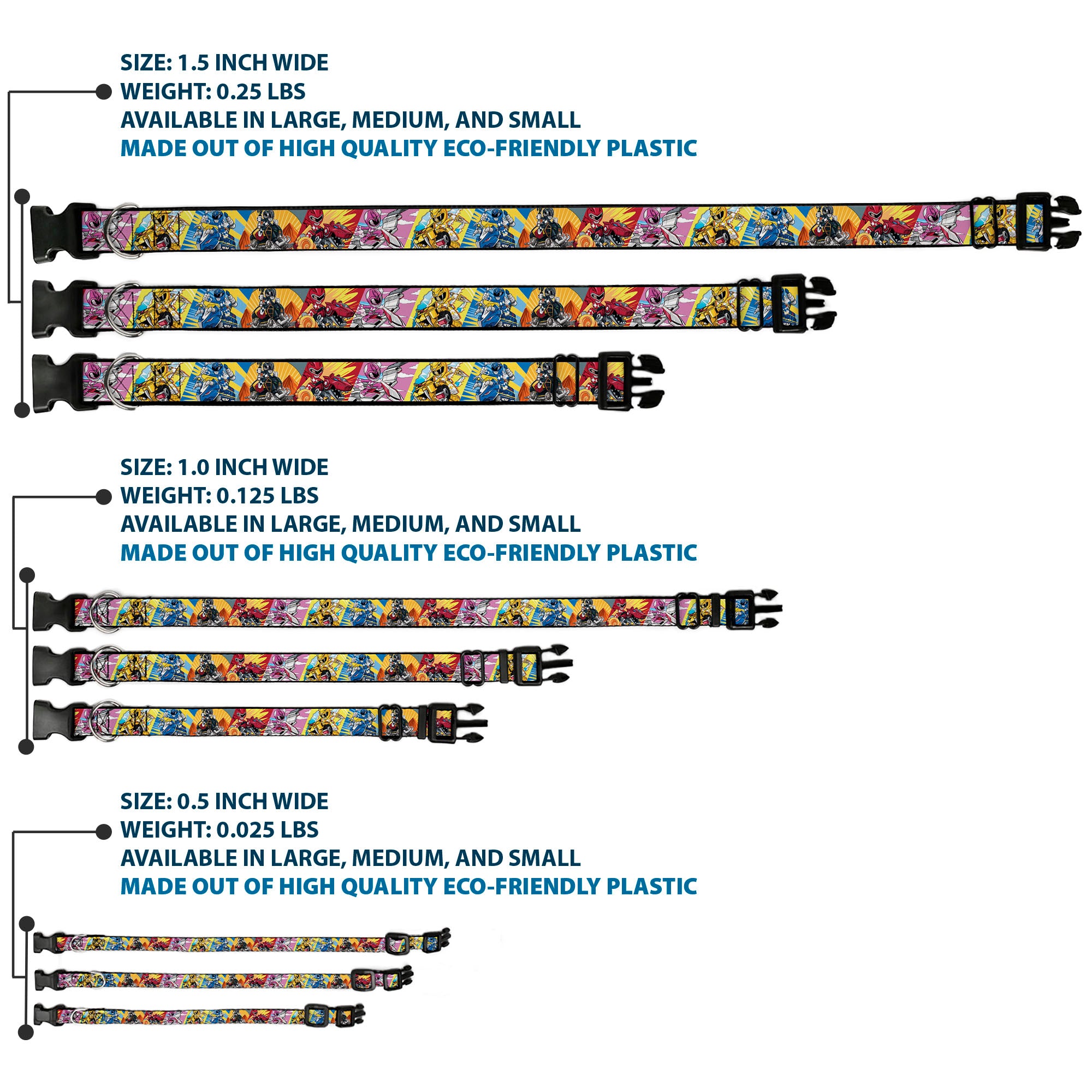 Plastic Clip Collar - Power Rangers and Zord Action Pose Blocks