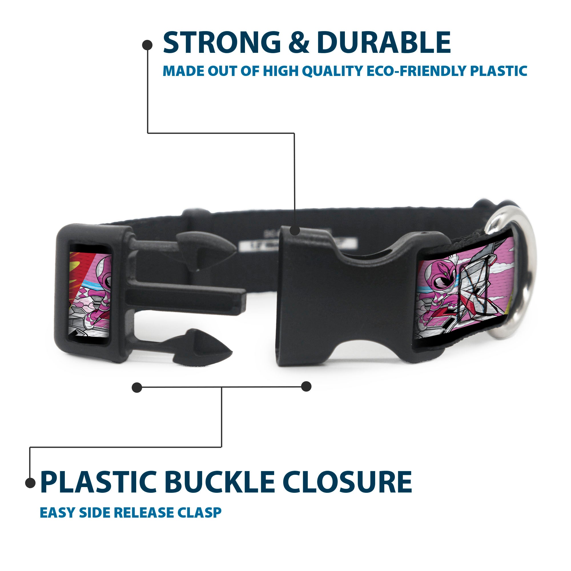 Plastic Clip Collar - Power Rangers and Zord Action Pose Blocks