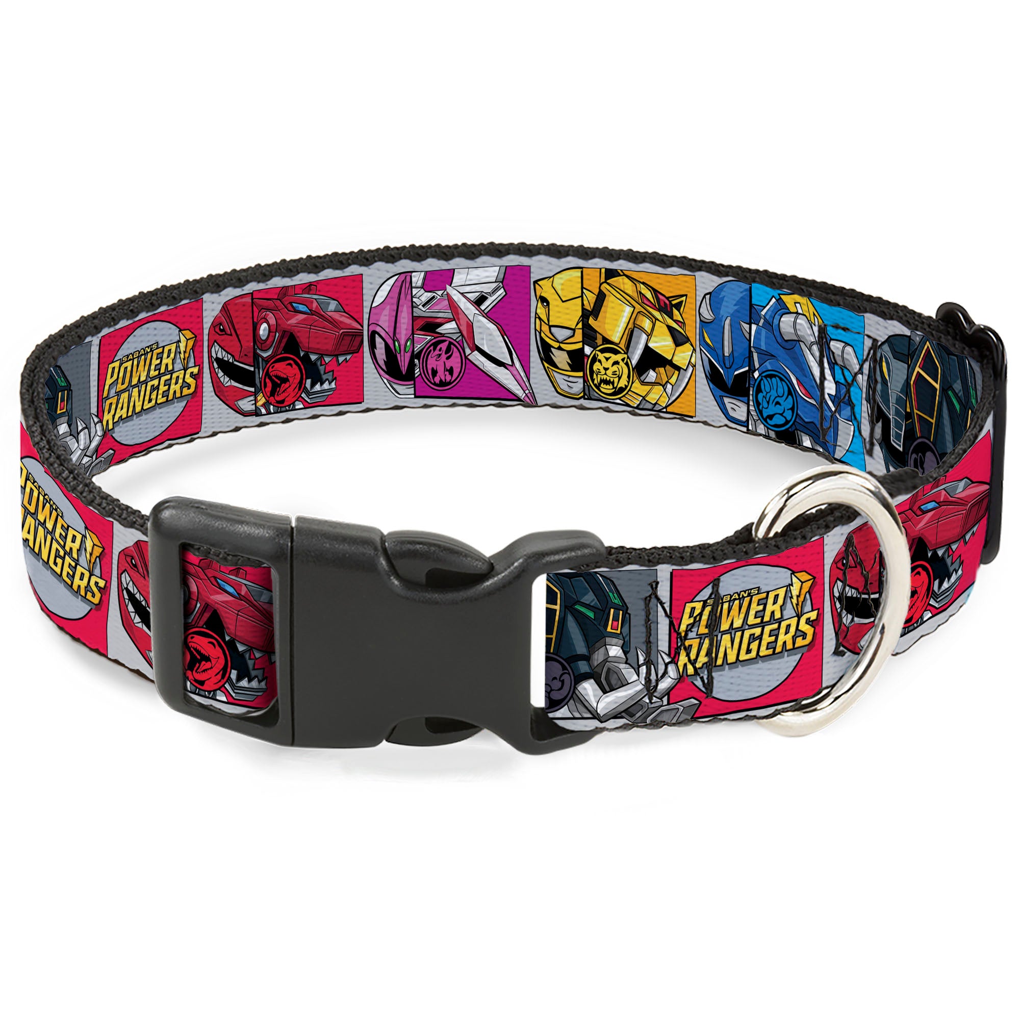 Plastic Clip Collar - SABAN'S POWER RANGERS Ranger Zord and Icon Blocks and Title Logo