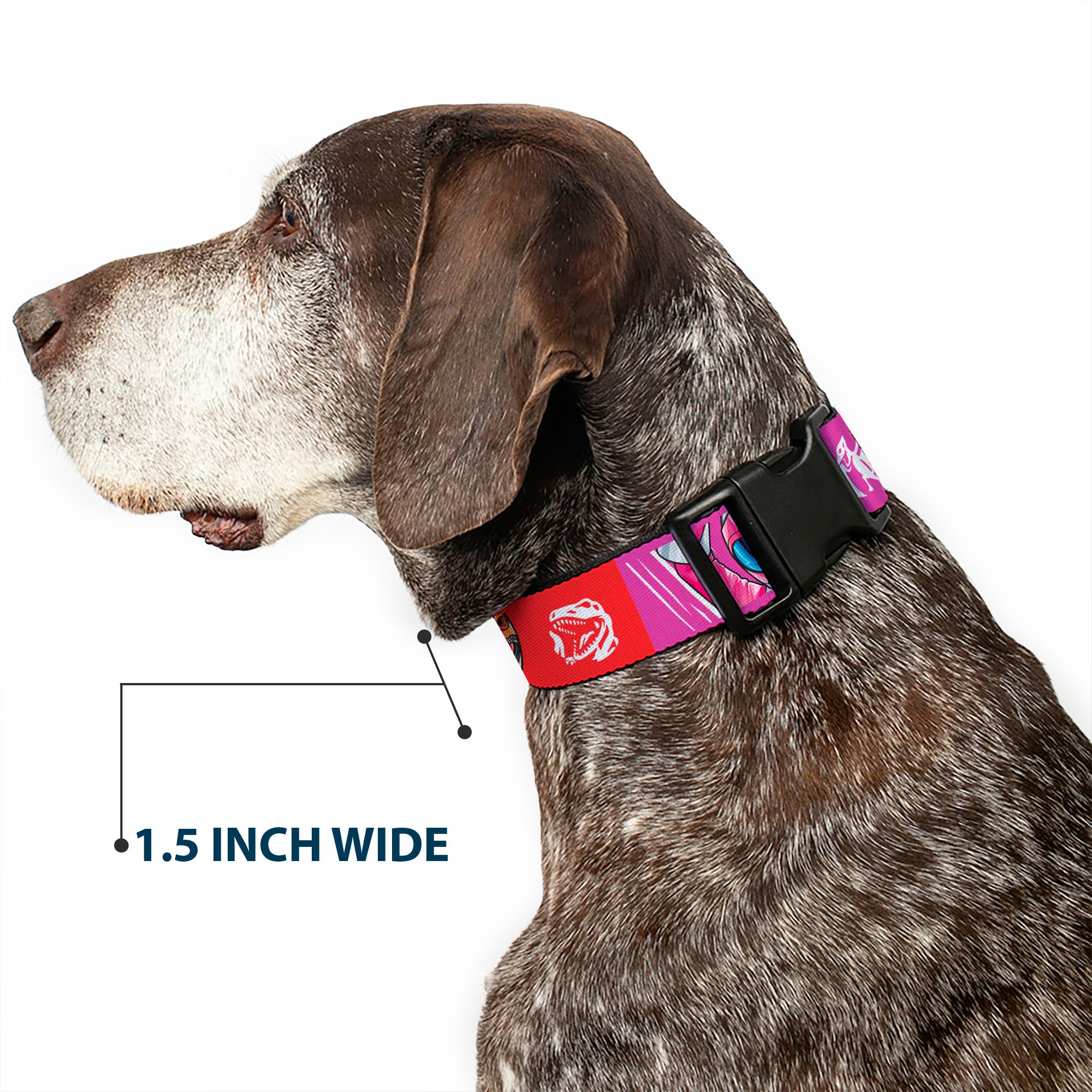 Plastic Clip Collar - Power Rangers Face and Power Icon Blocks Multi Color