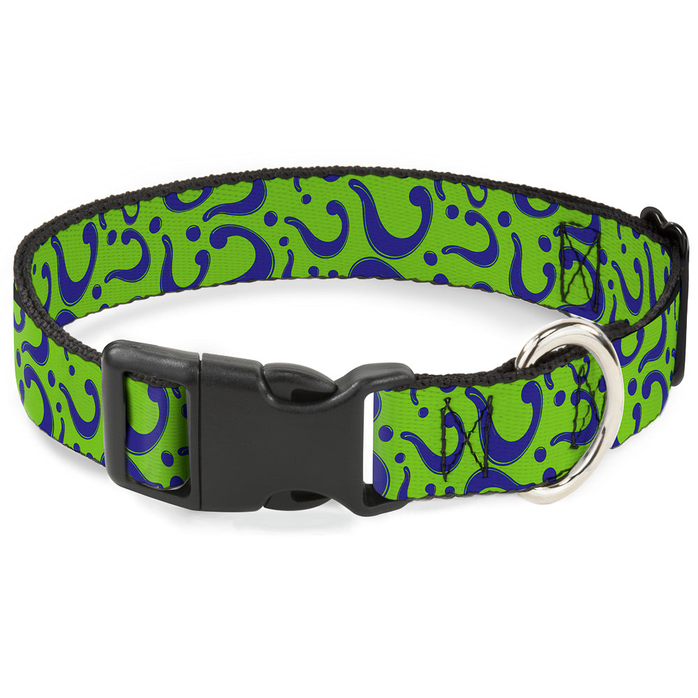 Plastic Clip Collar - Question Mark Scattered Lime Green/Purple Plastic Clip Collars DC Comics