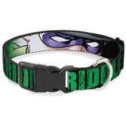 Plastic Clip Collar - THE RIDDLER/Face CLOSE-UP Black/Green Plastic Clip Collars DC Comics