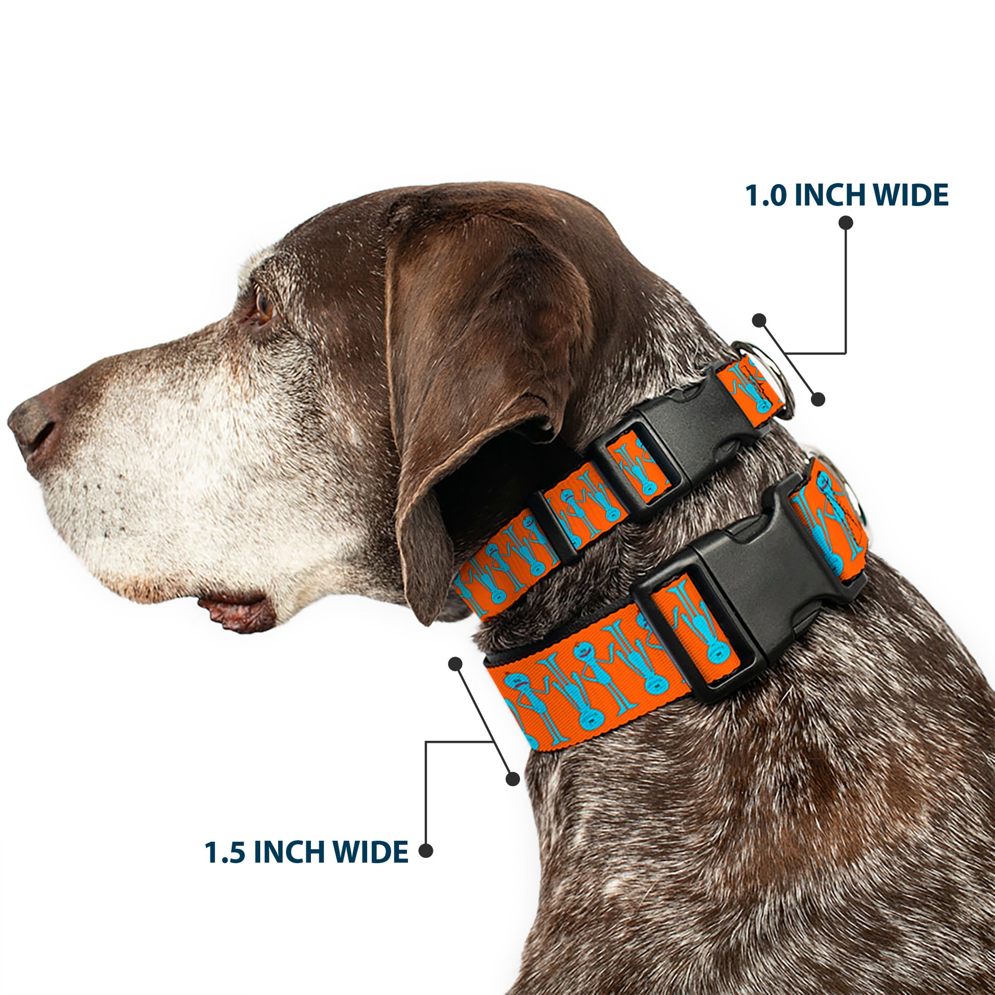 Plastic Clip Collar - Mr. Meeseeks Poses Flip Orange Plastic Clip Collars Rick and Morty