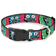 Plastic Clip Collar - Rick and Morty Circuit Faces/Portal Gun Pink Plastic Clip Collars Rick and Morty