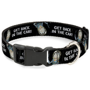 Plastic Clip Collar - Rick and Morty Rick GET BACK IN THE CAR Pose Black/White Plastic Clip Collars Rick and Morty