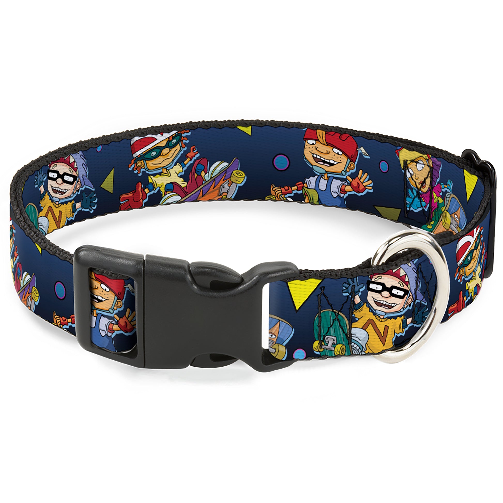 Plastic Clip Collar - Rocket Power 4-Character Action Poses/Shapes Cool Gray/Multi Color Plastic Clip Collars Rocket Power