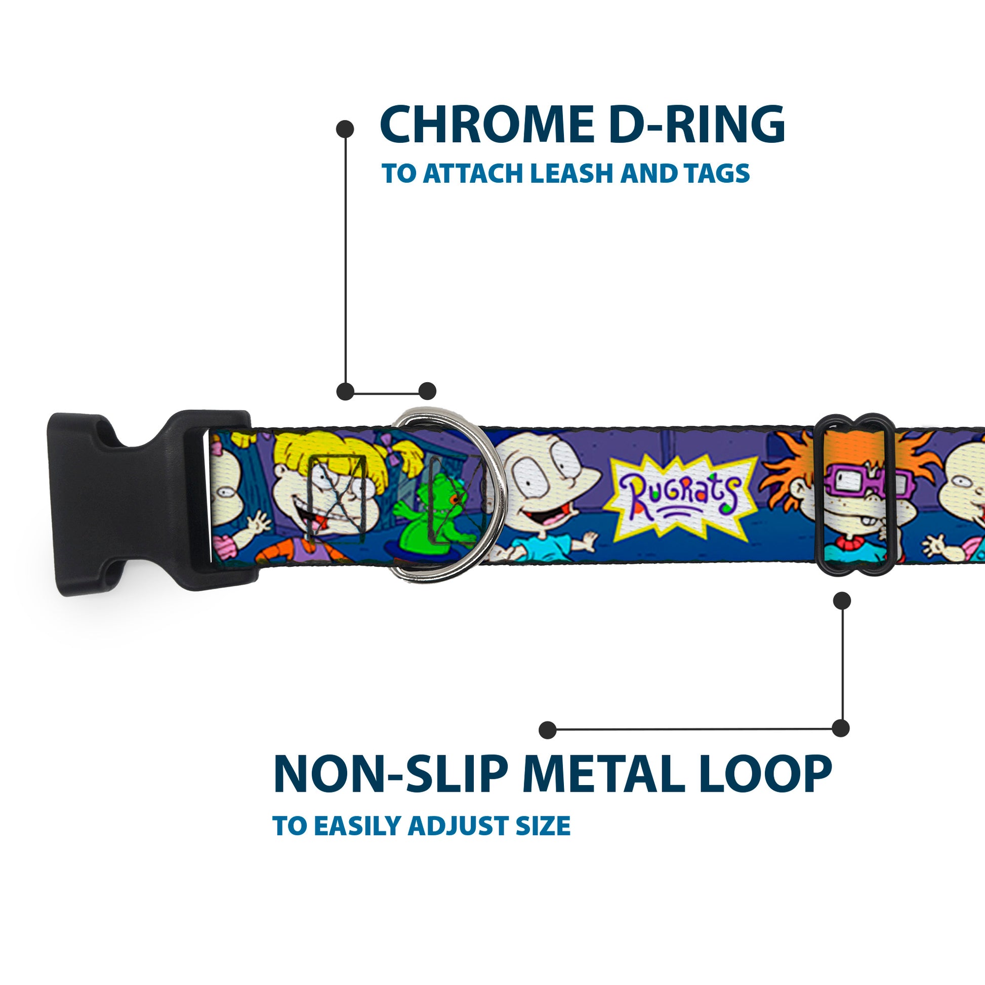Plastic Clip Collar - RUGRATS Group Pose2 w/Reptar Plastic Clip Collars Rugrats