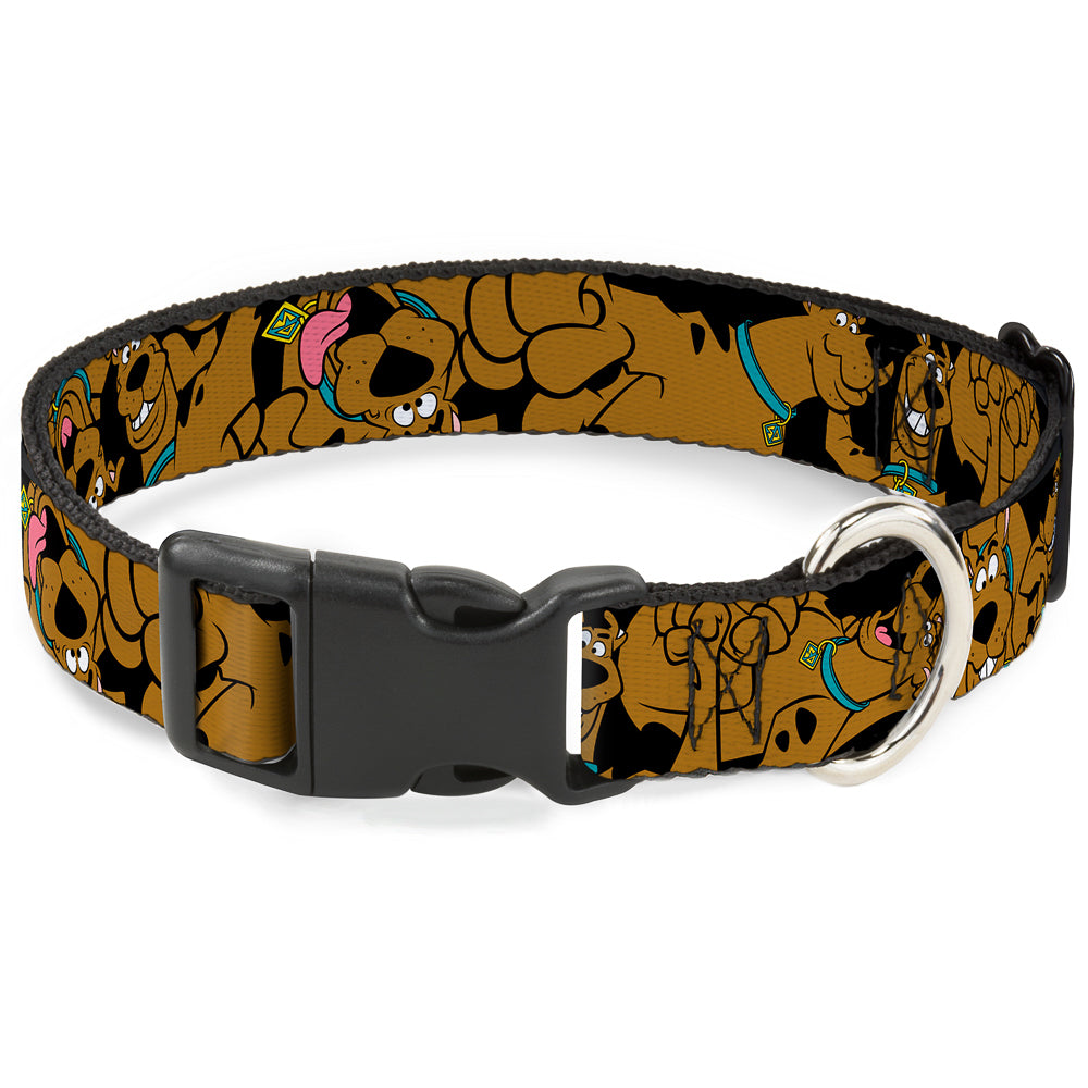 Plastic Clip Collar - Scooby Doo Stacked CLOSE-UP Black Plastic Clip Collars Scooby Doo