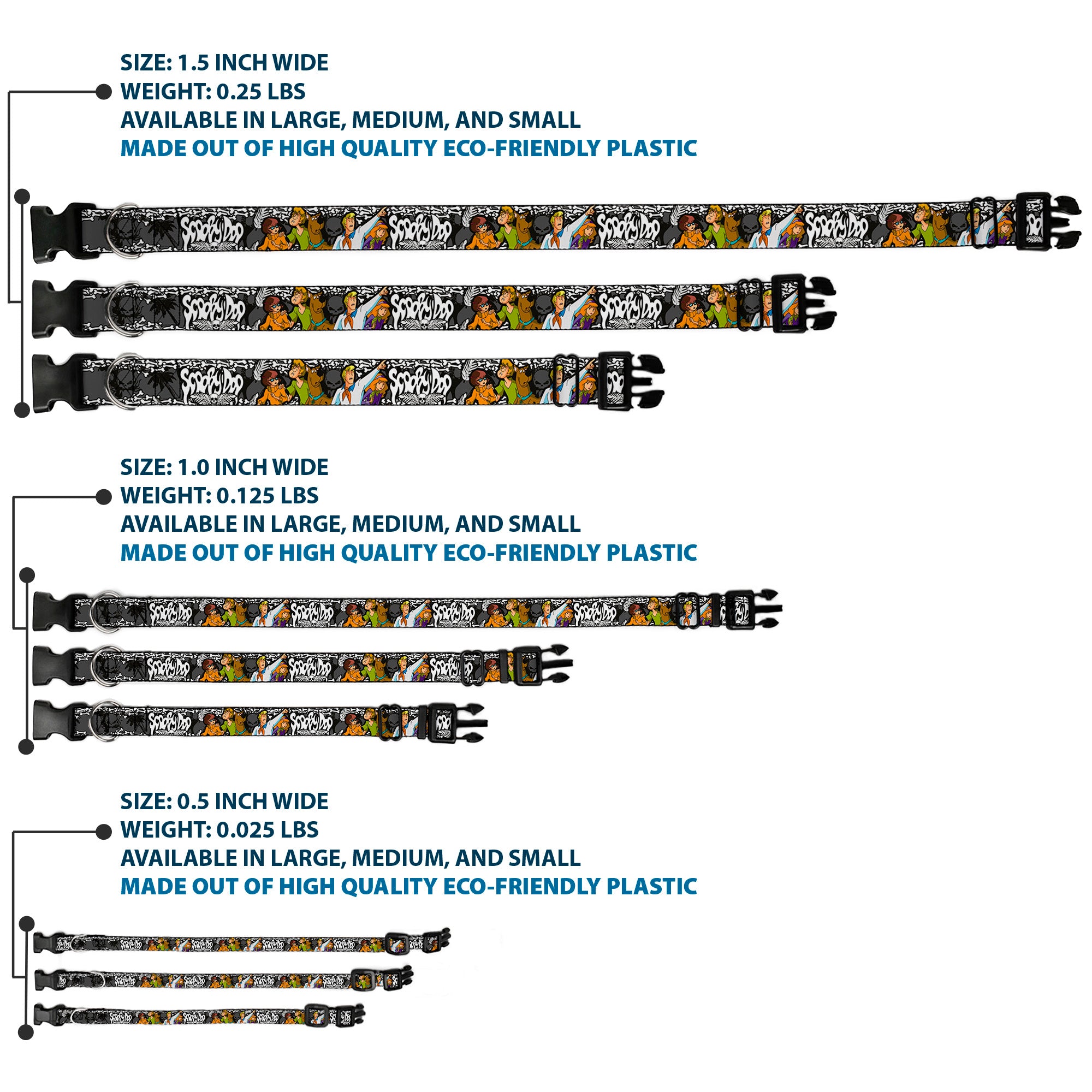 Plastic Clip Collar - SCOOBY DOO Group Pose/Bones Plastic Clip Collars Scooby Doo