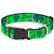 Plastic Clip Collar - Scooby Doo Mystery Machine/Dog Tag Collage Greens/Blues Plastic Clip Collars Scooby Doo