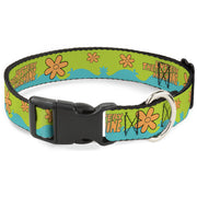 Plastic Clip Collar - Scooby Doo THE MYSTERY MACHINE Paint Job Green/Aqua/Orange Plastic Clip Collars Scooby Doo