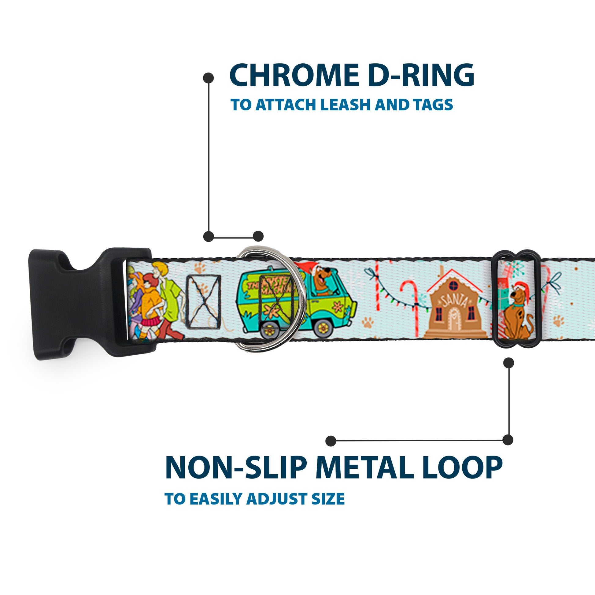 Plastic Clip Collar - Scooby Doo Holiday Scenes and Icons Baby Blue Plastic Clip Collars Scooby Doo