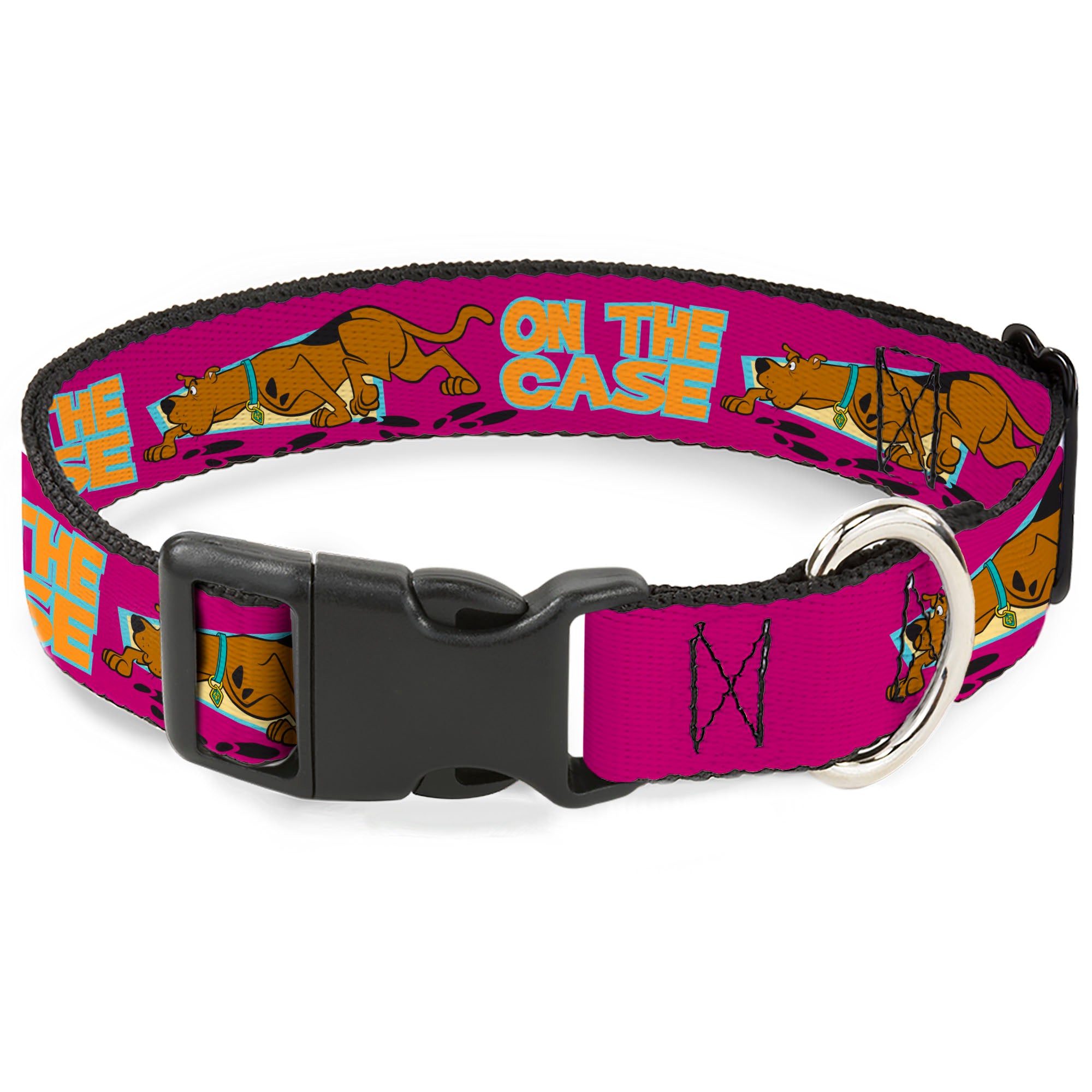 Plastic Clip Collar - Scooby-Doo ON THE CASE Sniffing Pose Pink Plastic Clip Collars Scooby Doo
