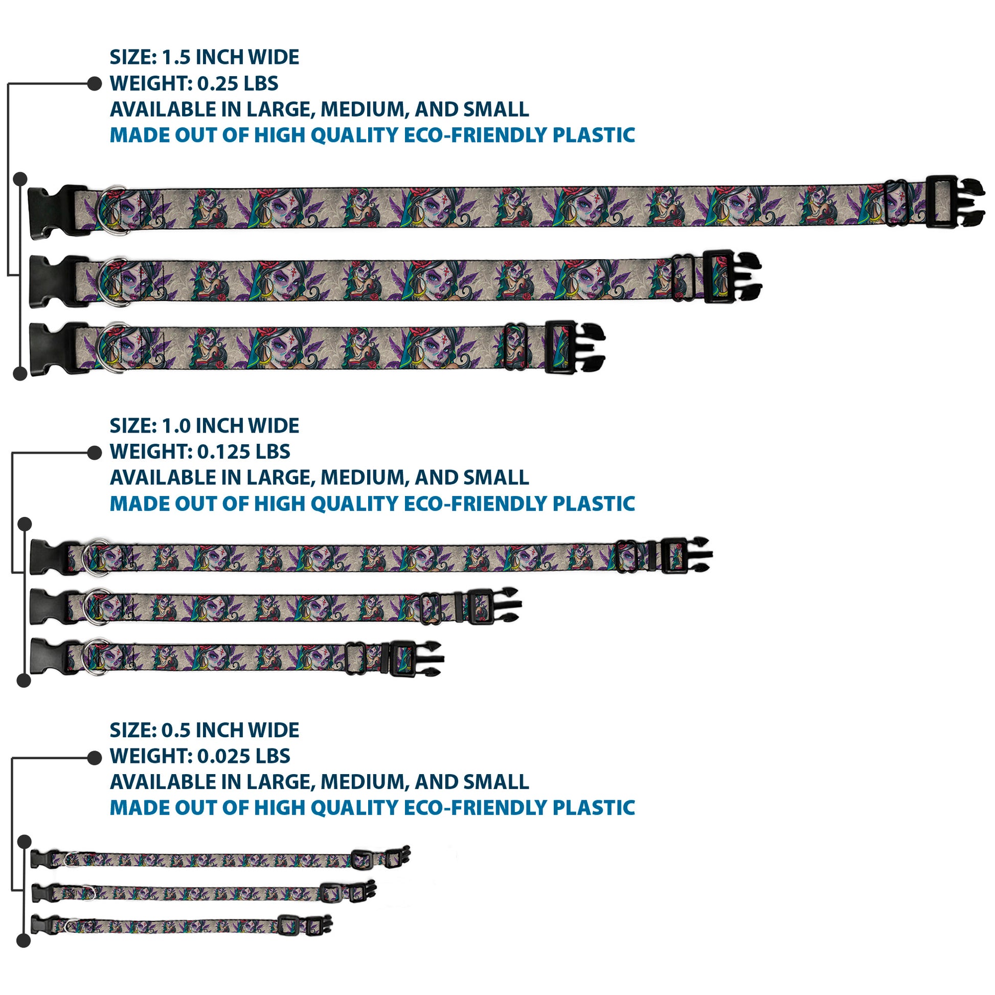 Plastic Clip Collar - Muerta Plastic Clip Collars Sexy Ink Girls