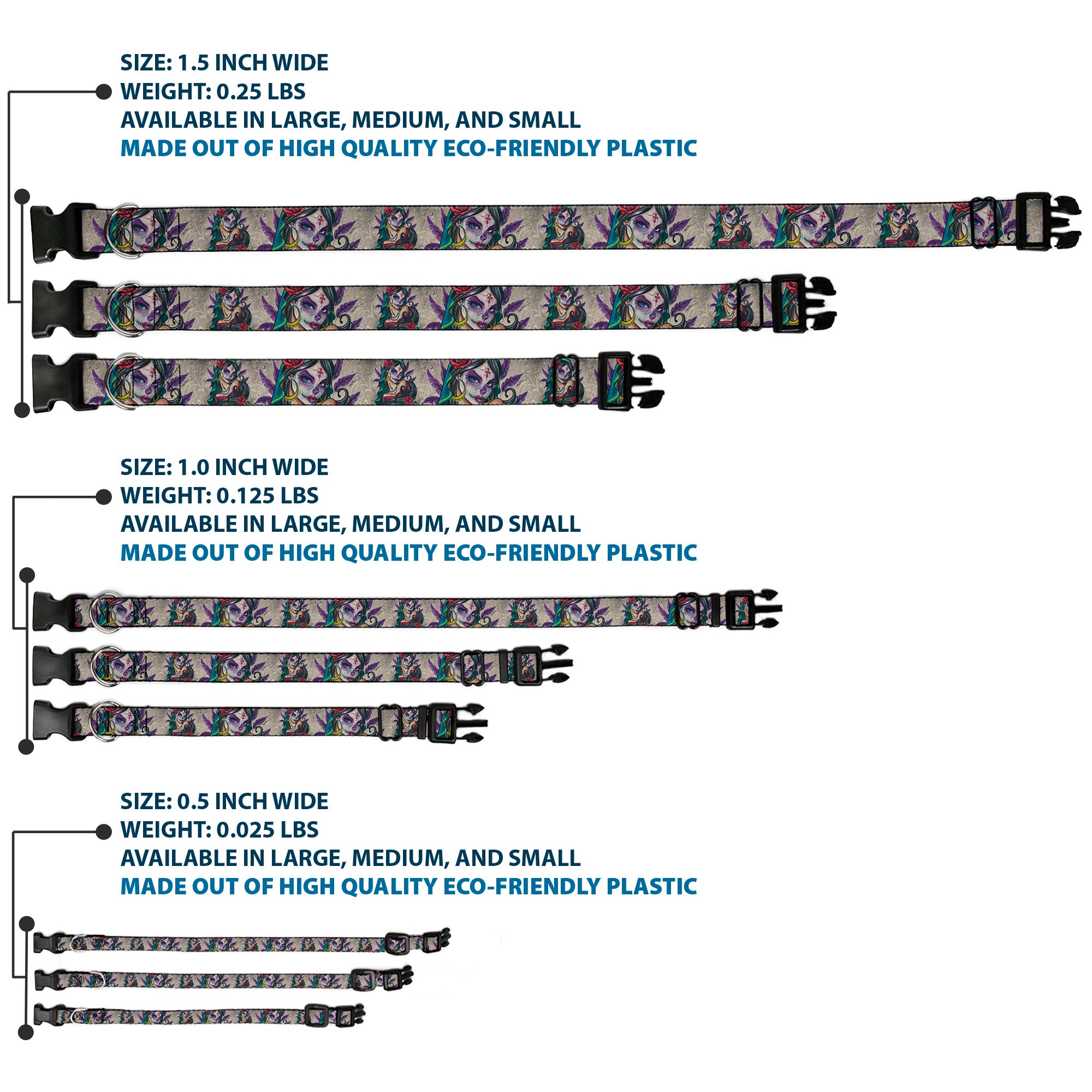 Plastic Clip Collar - Muerta Plastic Clip Collars Sexy Ink Girls