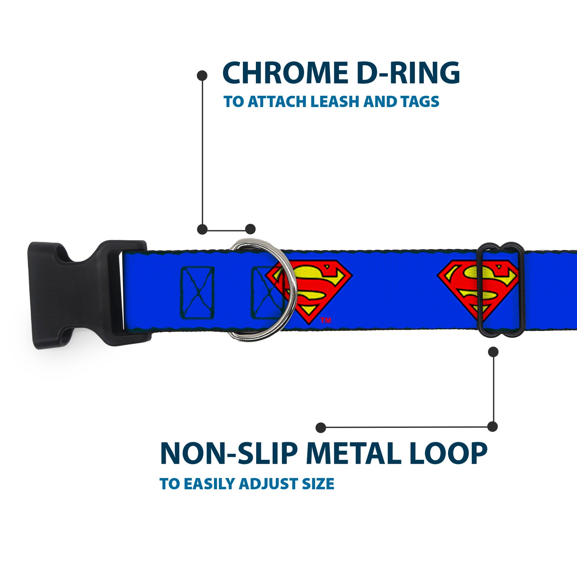 Plastic Clip Collar - Superman Shield Blue Plastic Clip Collars DC Comics