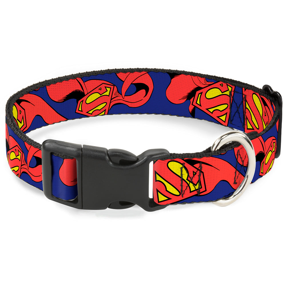 Plastic Clip Collar - Superman Shield w/Cape Plastic Clip Collars DC Comics