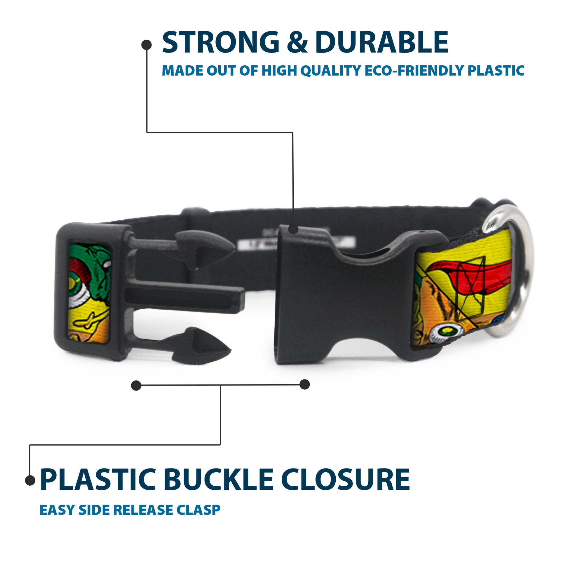Plastic Clip Collar - Classic ACTION COMICS Issue #1 Cover Superman Lifting Car Stacked Plastic Clip Collars DC Comics