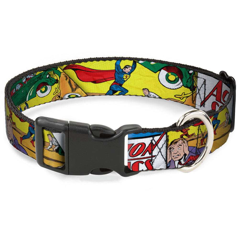 Plastic Clip Collar - Classic ACTION COMICS Issue #1 Cover Superman Lifting Car Stacked Plastic Clip Collars DC Comics