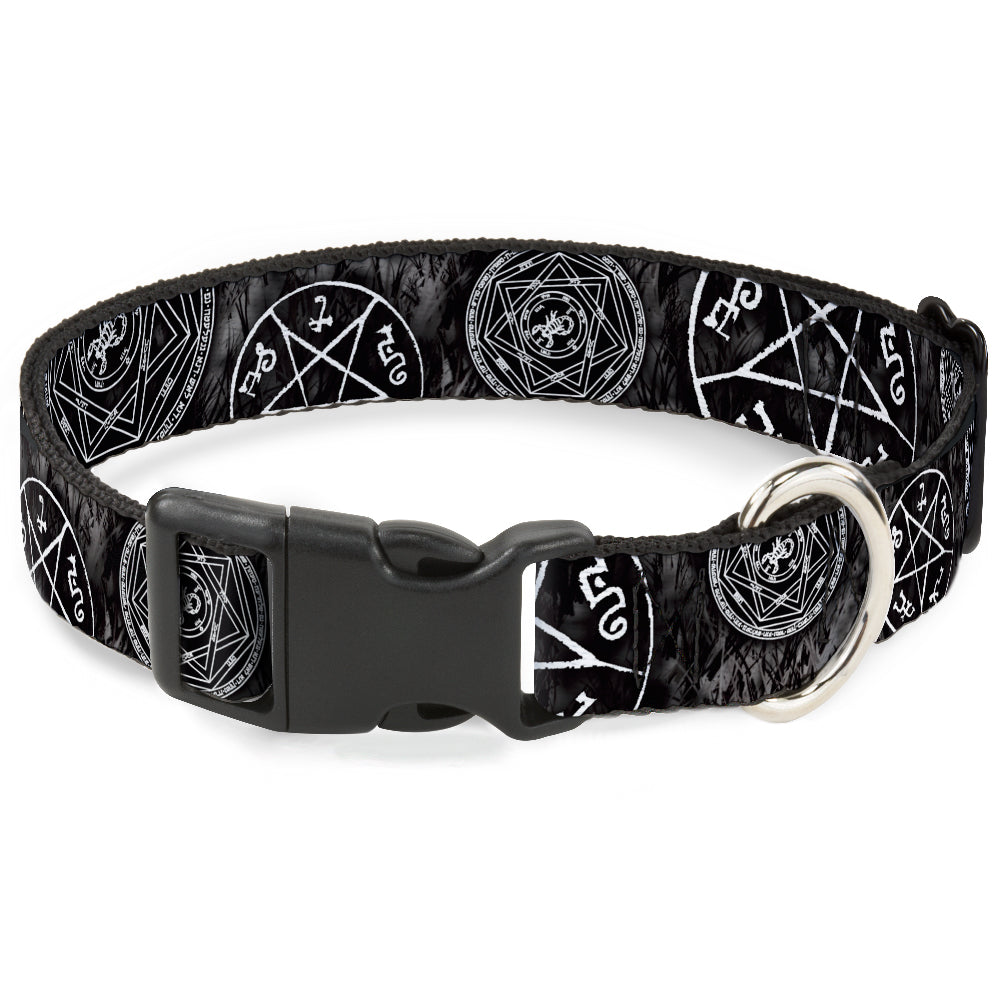 Plastic Clip Collar - Supernatural Devil's Trap Pentagrams Grays/Black/White Plastic Clip Collars Supernatural