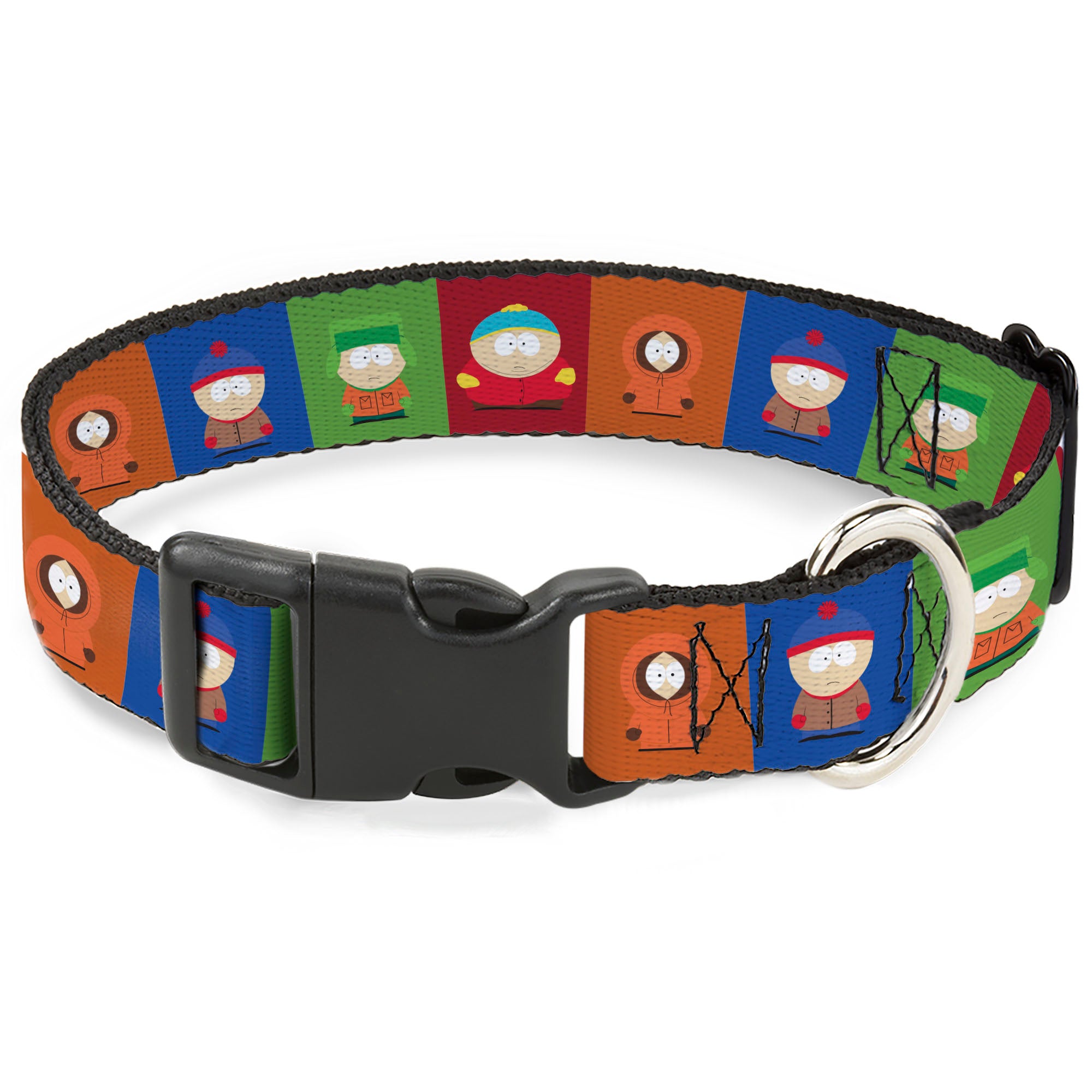 Plastic Clip Collar - South Park Boys Pose Blocks Multi Color Plastic Clip Collars South Park