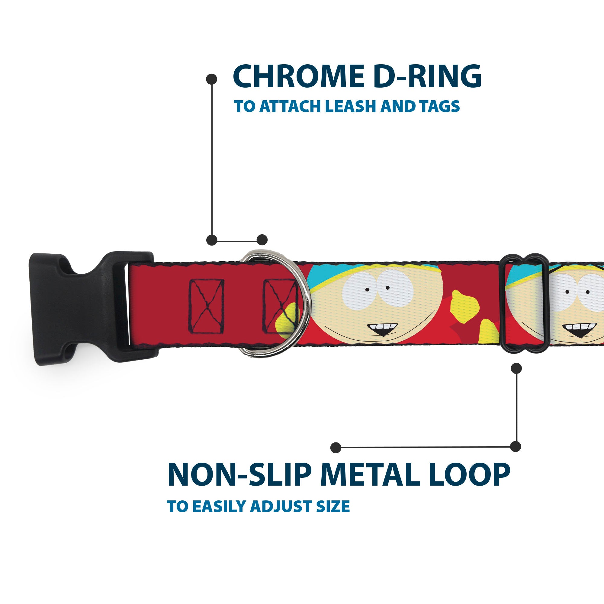 Plastic Clip Collar - South Park Cartman Expressions Red Plastic Clip Collars South Park